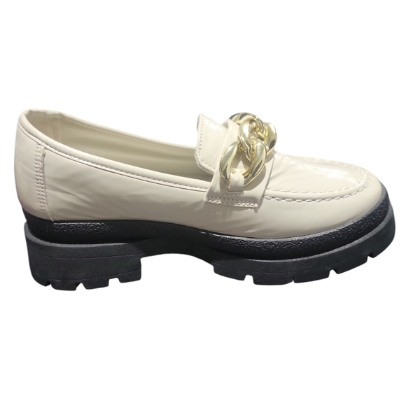 Qupid Parkway Platform Loafer Chain Stone Patent PU Size 10 - Picture 2 of 4